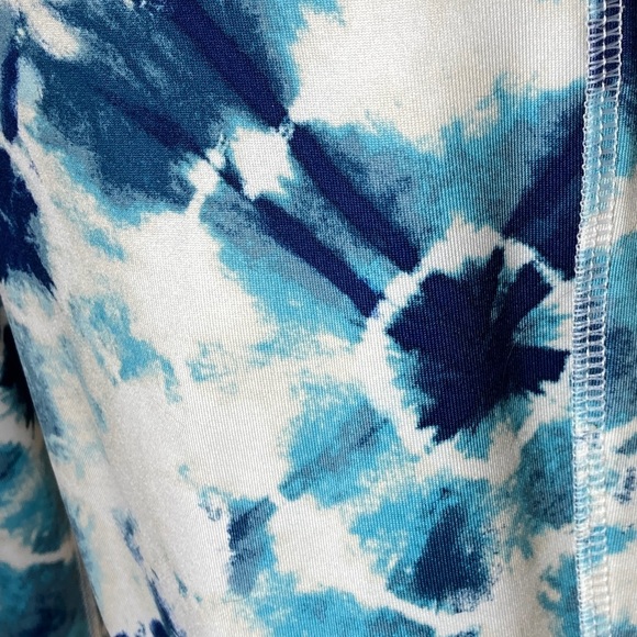 Old Navy Active Blue and White TyeDye Leggings Adjustable Cinch Legs Size Large - Picture 5 of 16